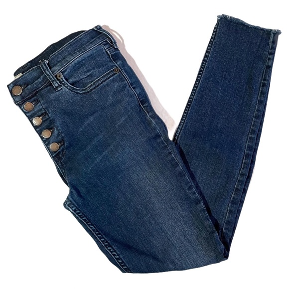 Free People Denim - Free People Button Fly Raw Hem Skinny Jeans Sz 28